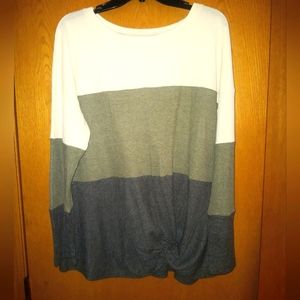 Women's size XL,  striped crew neck sweater